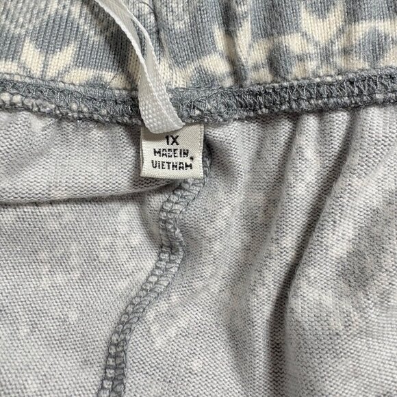 Anne Klein +1X Gray Print Pocket Drawstring Pants Long Sleeve Sleepwear 2 Pc Set - Picture 11 of 11